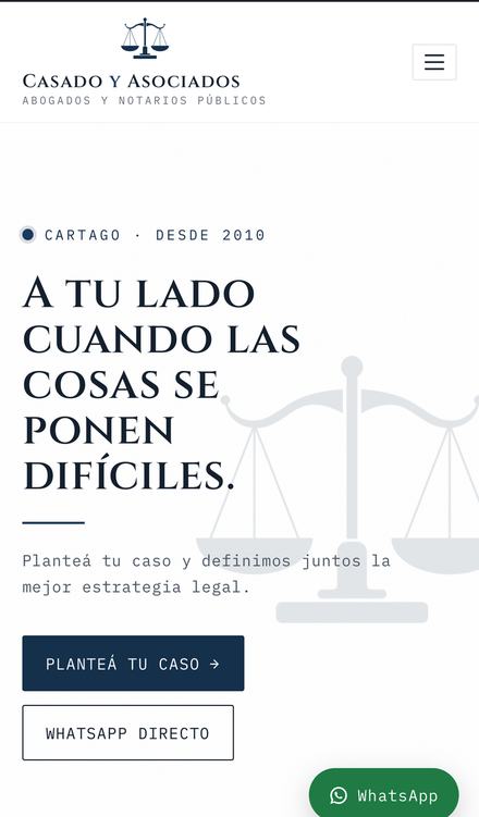 Página web de Casado y Asociados hecha por MS Impulso
