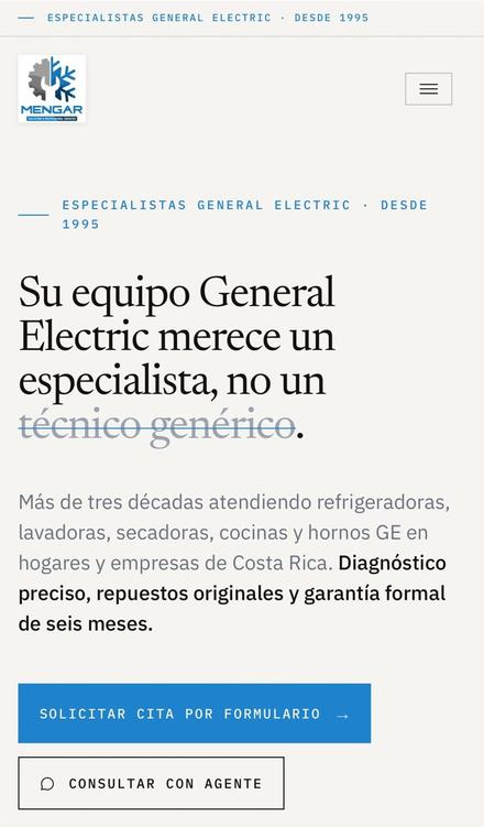 Página web de Mengar Solutions hecha por MS Impulso