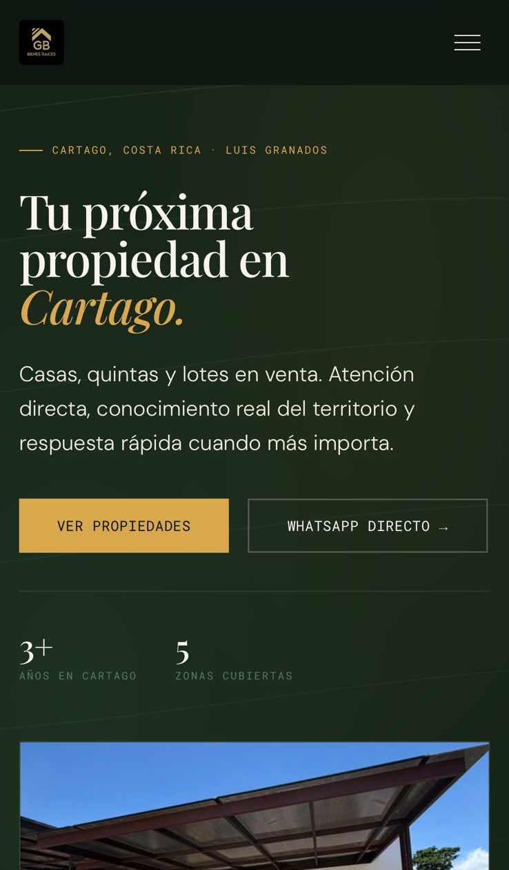 Sitio web de GB Bienes Raíces