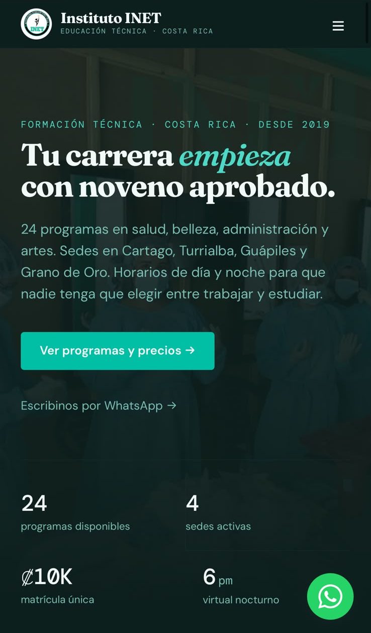 Sitio web de Instituto INET